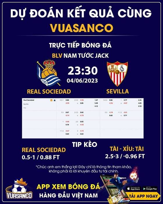 Soi kèo Sociedad vs Sevilla 23:30 04/06 La Liga 560x700