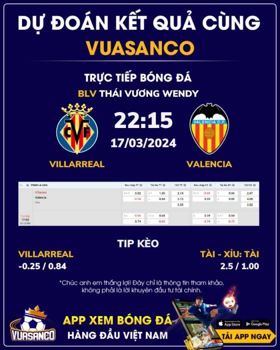 Soi kèo Villarreal vs Valencia – 22h15 – 17/03 – La Liga